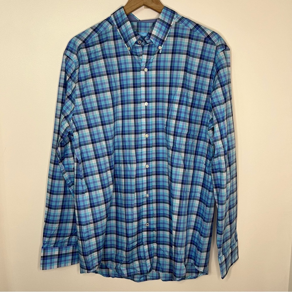 NWT J. McLaughlin Carnegie Plaid Men's Woven Button-Up Multicolor Size Large